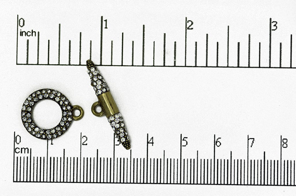 Pave Clasp Antique Brass CL/34 Toggle Clasp CL/34AB