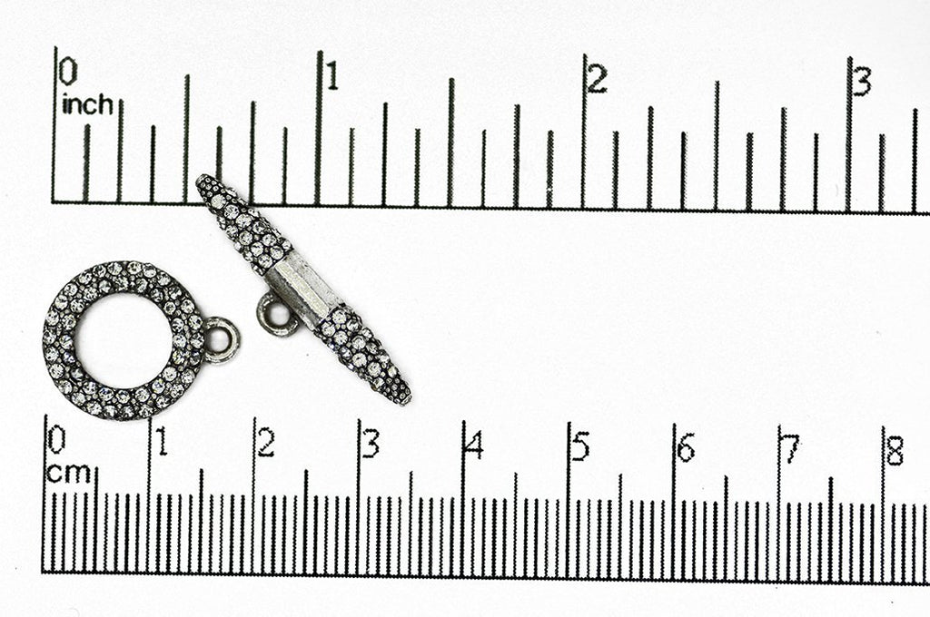 Pave Clasp Antique Silver CL/34 Toggle Clasp CL/34AS