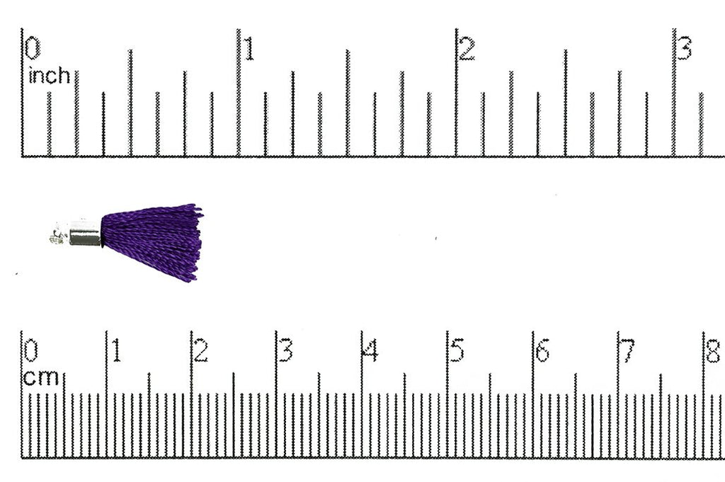 Tassel Purple Small Tassel with Silver Cap TS Purp/S