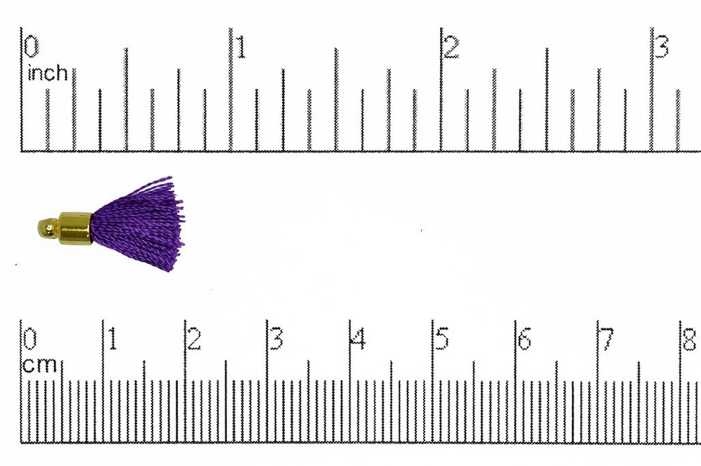 Tassel Purple Small Tassel with Gold Cap TS Purp/G