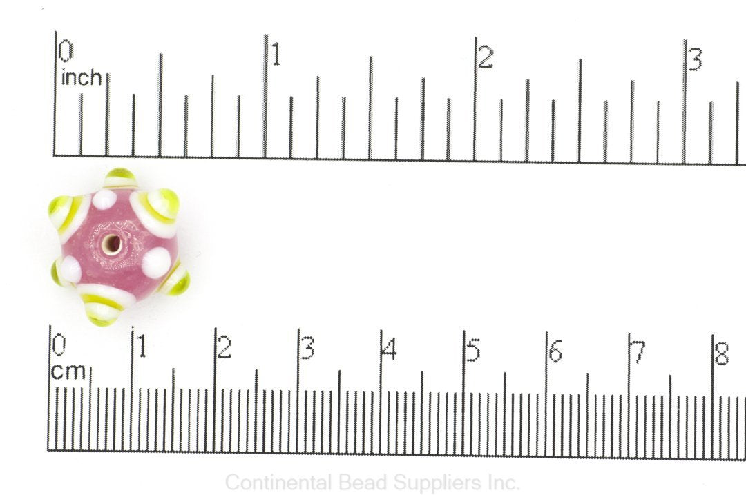 Glass Bead Pink INGLASS2 12mm Bumpy Bead 12mm Bumpy Bead | Continental Bead | Wholesale Jewelry Distributor  INGLASS2 GKN1