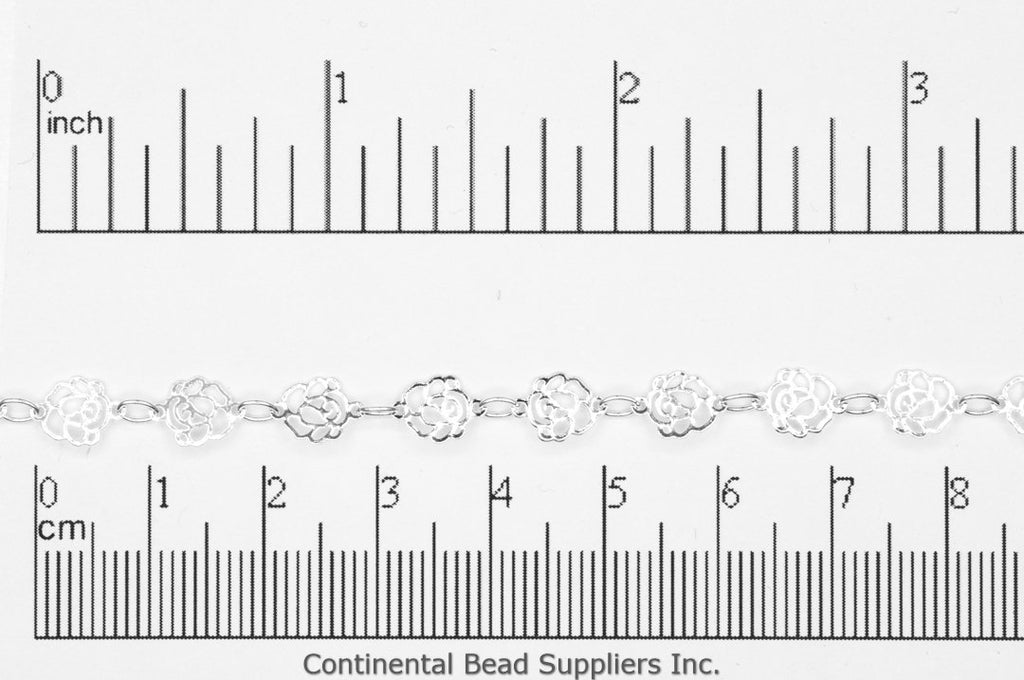 Specialty Chain Silver CH-921 Delicate Rose Link Chain CH-921S