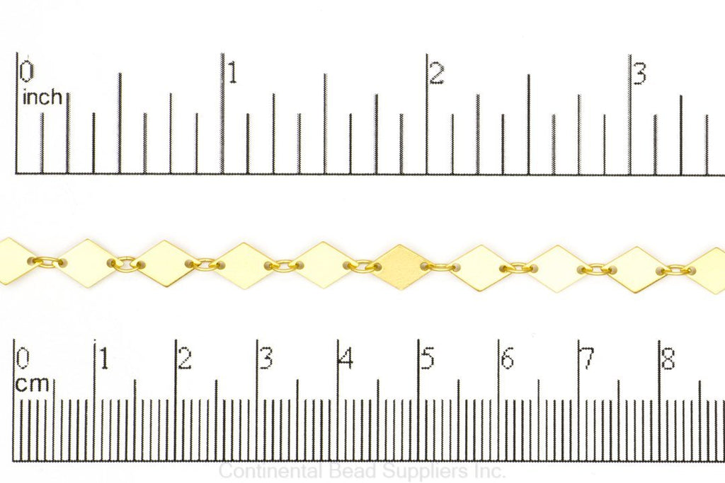 Specialty Chain Satin Hamilton Gold CH-925 2mm x 5mm Diamond Specialty Chain CH-925SHG