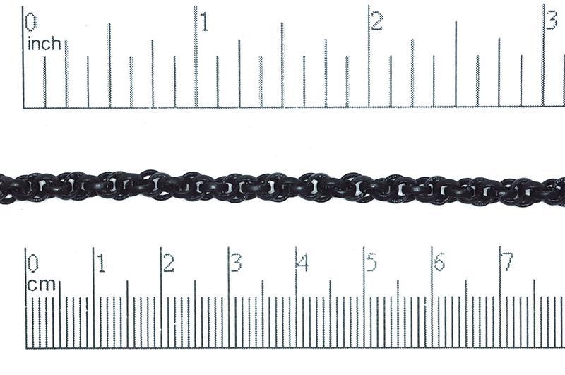 Rope Chain Jet Matte Black CH-854 Rope Chain 4.5mm CH-854MB