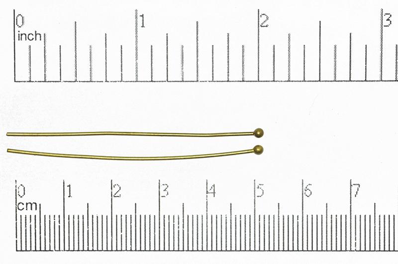 Headpin Antique Brass H/P2mm 2" Headpin With Ball H/P2mmAB