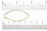 Hoop & Oval Ear Wire Gold EW5011 44mm V-Shaped Ear Wire EW5011G